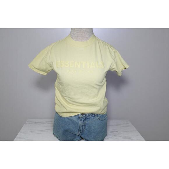 Fear of God Essentials T-Shirt Yellow Short Sleeve Logo Tee Size Small - Picture 4 of 10